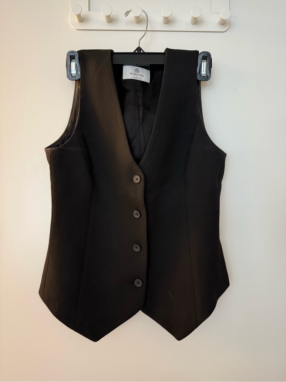 Babaton Black Tailored Vest with V-Neck